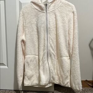 Christopher & Banks Cream Fleece Jacket
